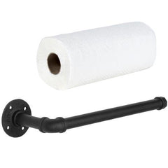 Black Wall Mounted Industrial Pipe Paper Towel Holder MyGift