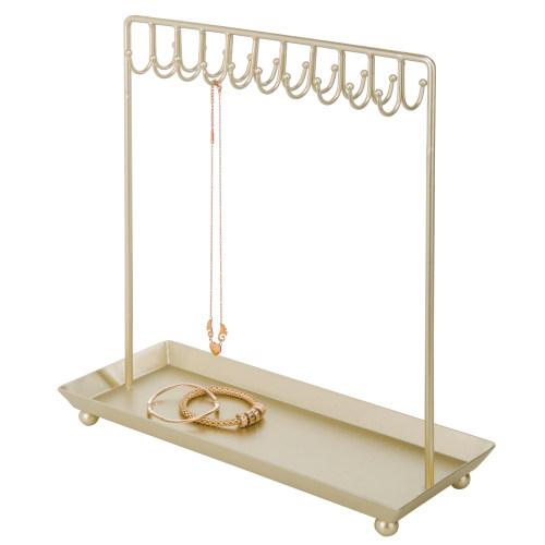 Multi-Level Jewelry Display Rack, Tabletop Brass Tone Metal Necklace H –  MyGift
