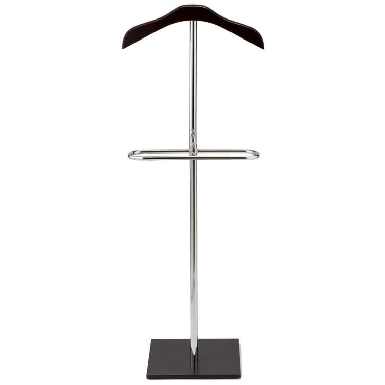 Brown Wood & Metal Suit Valet Garment Floor Stand - MyGift Enterprise LLC