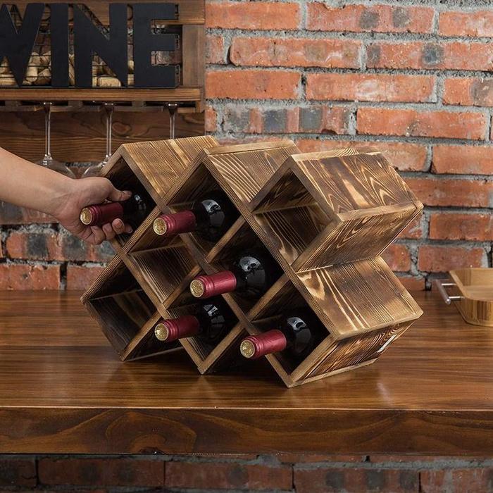 Burnt Wood 8-Bottle Wine Rack - MyGift Enterprise LLC