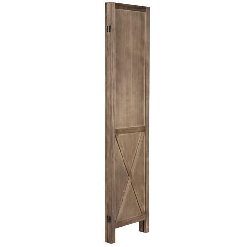 Burnt Wood Barn Door Style Room Divider - MyGift