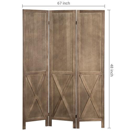 Burnt Wood Barn Door Style Room Divider - MyGift