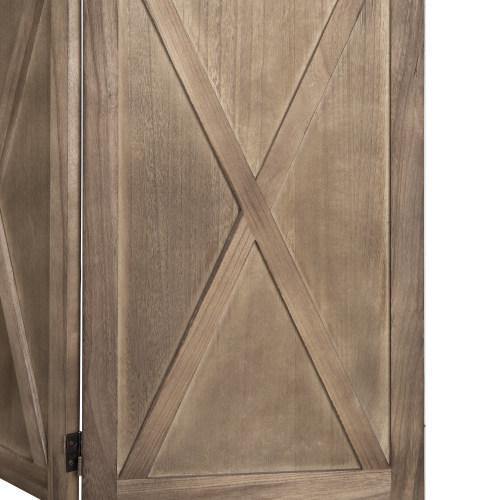 Burnt Wood Barn Door Style Room Divider - MyGift