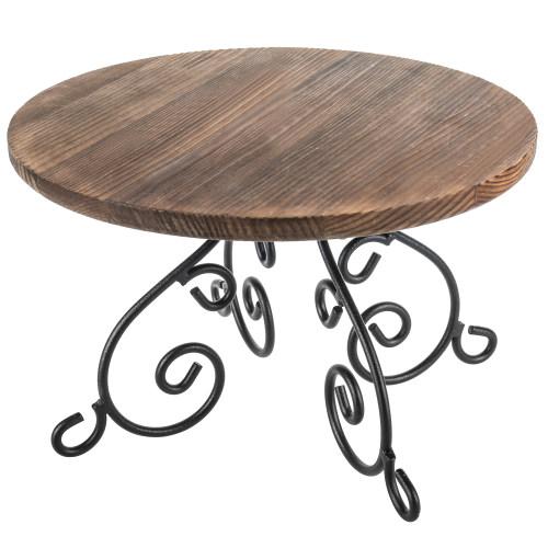 Burnt Wood & Metal Design Cake Stand