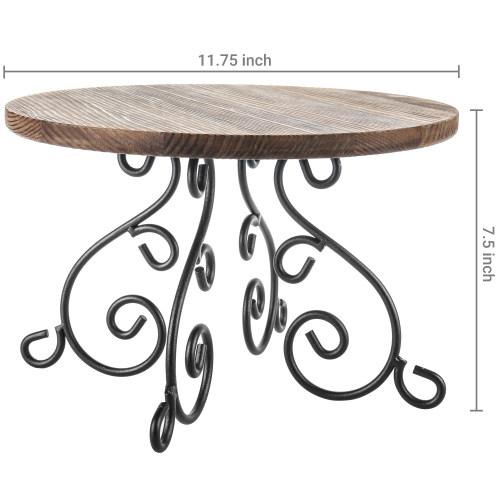 Burnt Wood & Metal Design Cake Stand