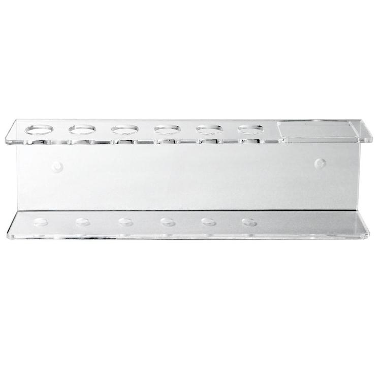 Clear Acrylic Wall Mountable 6 Slot Dry Erase Marker & Eraser Holder Rack - MyGift Enterprise LLC