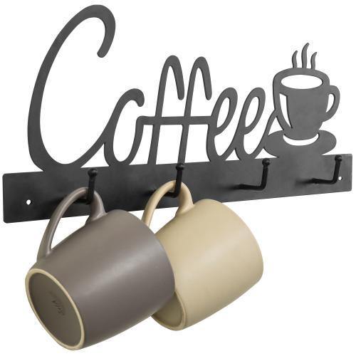 Barnwood Coffee Mug Rack Wall Mounted, Hanging Cup Holder