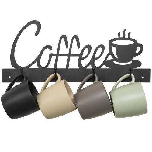 Coffee Cup Design Wall Mounted Mug Rack - MyGift