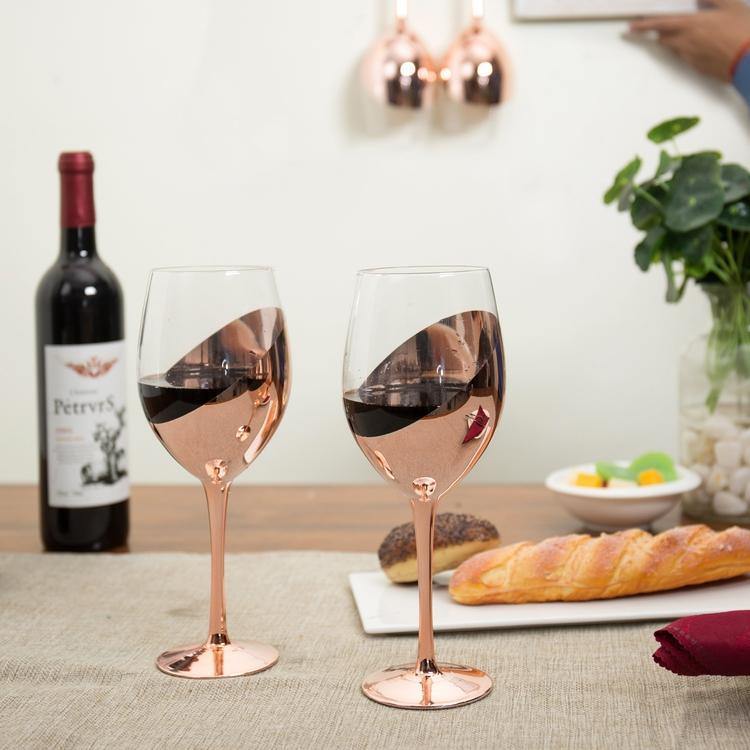 Copper-Dipped Wine Glasses, Set of 4 - MyGift