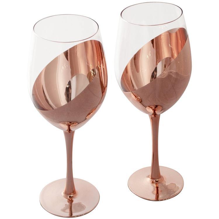 Copper-Dipped Wine Glasses, Set of 4 - MyGift