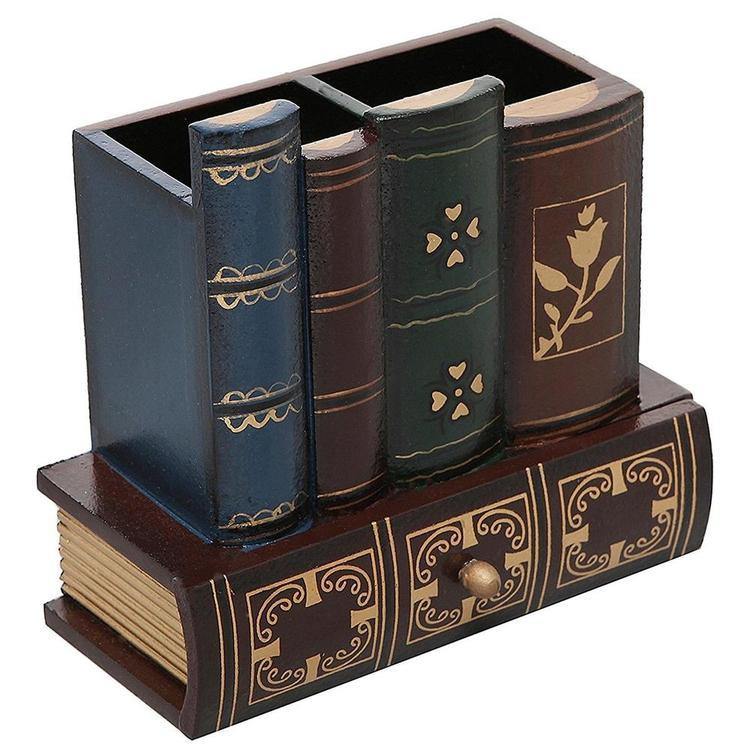 Desktop Office Caddy Antique Book Design Organizer - MyGift