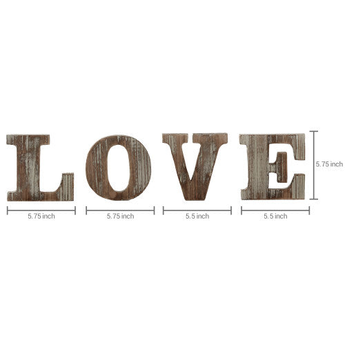 Farmhouse Style Torched Wood Cutout Letters 'Love'-MyGift