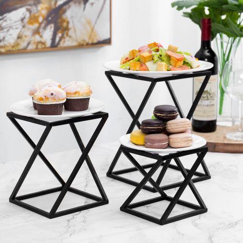 Black Metal Pizza Pan Riser Stands, Tabletop Food Platter Display Rack –  MyGift