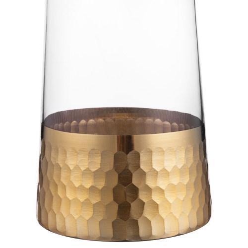 Glass Vase with Golden Honeycomb Base - MyGift