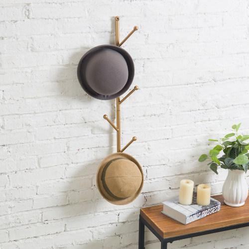 Gold Metal Tree Branch Style Rack, Wall-Mounted - MyGift