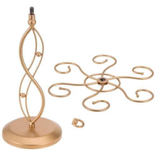 Gold Tone Metal Tabletop Wine Glass Storage Rack, Scroll-work Design - MyGift