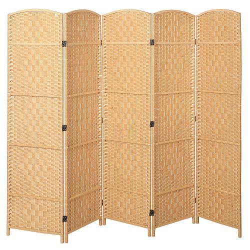 Handwoven Bamboo 5 Panel Room Divider - MyGift