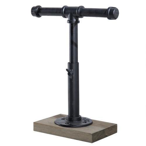 Industrial Pipe Jewelry Stand with Gray Wood Base - MyGift