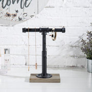 Industrial Pipe Jewelry Stand with Gray Wood Base - MyGift