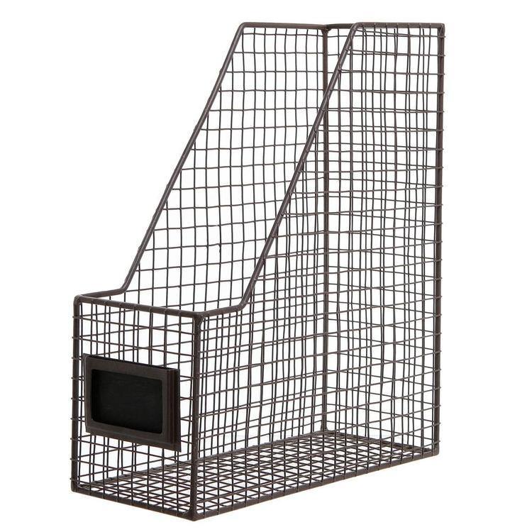 Metal Mesh Magazine Holder with Chalkboard Labels, Set of 2 - MyGift