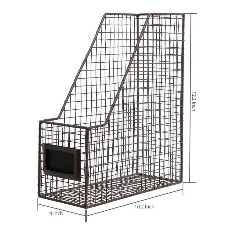 Metal Mesh Magazine Holder with Chalkboard Labels, Set of 2 - MyGift