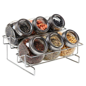 Talented Kitchen 4 Stainless Steel Spice Racks Wall Mount Organizer for  Cabinet Door w/ 24 Empty 4oz Glass Jars, 269 Clear Seasoning Labels, 2  Styles - ShopStyle