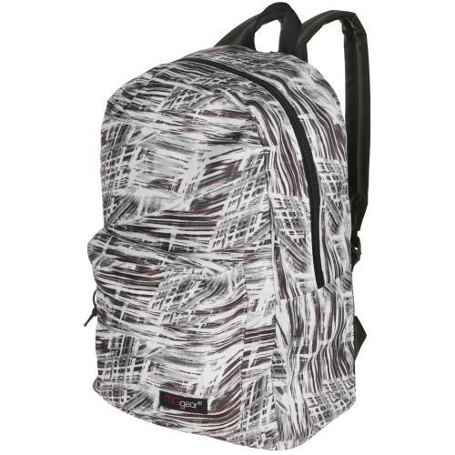 MGgear 17-inch Black & White Abstract Pattern School Backpack