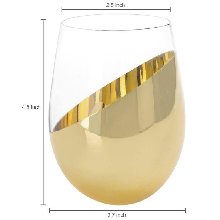 Modern Stemless Brass Wine Glasses, Set of 4 - MyGift