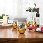 Modern Stemless Brass Wine Glasses, Set of 4 - MyGift