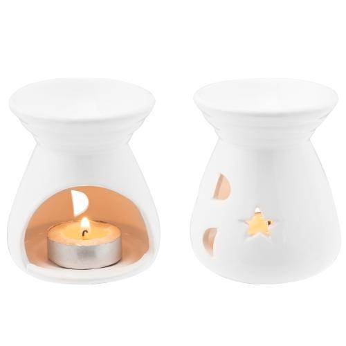 Moon & Stars Ceramic Aromatherapy Burner Candle Holders, Set of 2