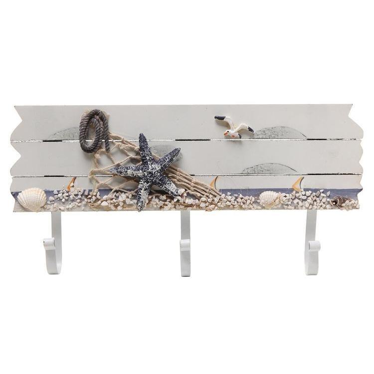 Nautical Beach Theme Wood Wall Rack - MyGift