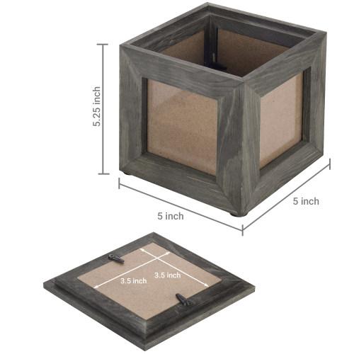 Picture Frame Keepsake Box, Grey Wood