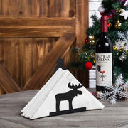 Reindeer & Christmas Tree Black Metal Napkin Holder