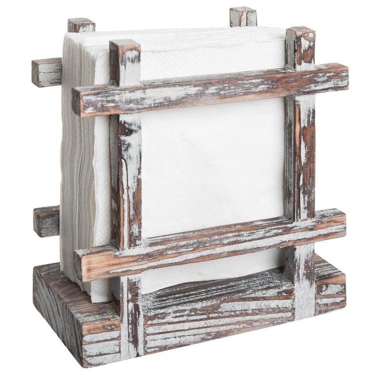 Rustic Barnwood Tabletop Napkin / Paper Towel Holder, Brown - MyGift Enterprise LLC