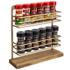 Burnt Brown Wood and Clear Acrylic Spice Jar Holder Rack, Kitchen Stor –  MyGift