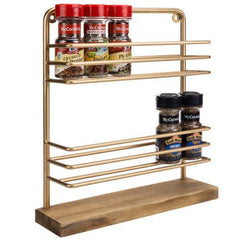 Burnt Brown Wood and Clear Acrylic Spice Jar Holder Rack, Kitchen Stor –  MyGift