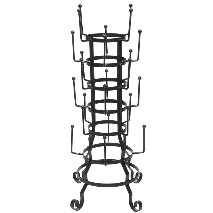 Rustic Black Iron Mug / Glass / Cup / Bottle Hanger Hook Organizer Stand - MyGift Enterprise LLC