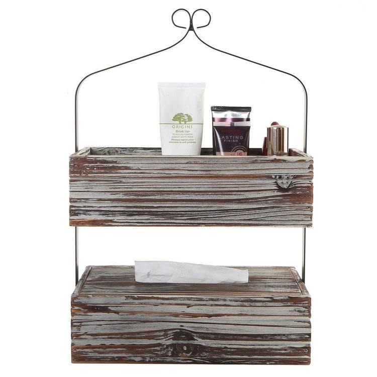 Rustic Torched Wood Counter-Top Shelf - MyGift