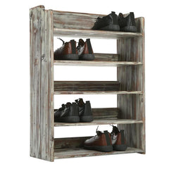Shoe rack made out of leftover fence boards and torched 2x4 : r/woodworking