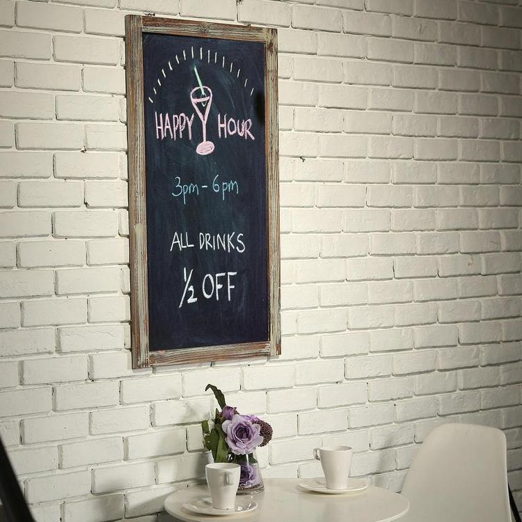 Rustic Wall-Mounted Torched Wood Chalkboard - MyGift