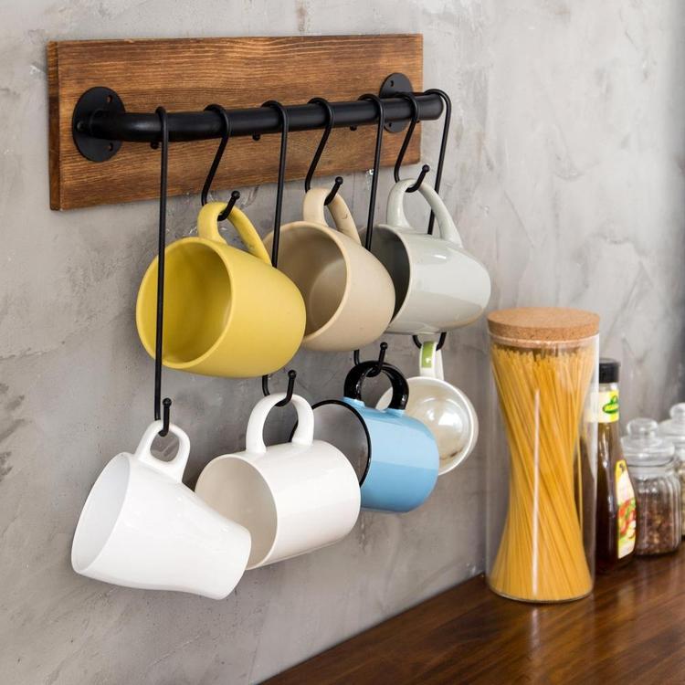 Wall mounted best sale cup hooks