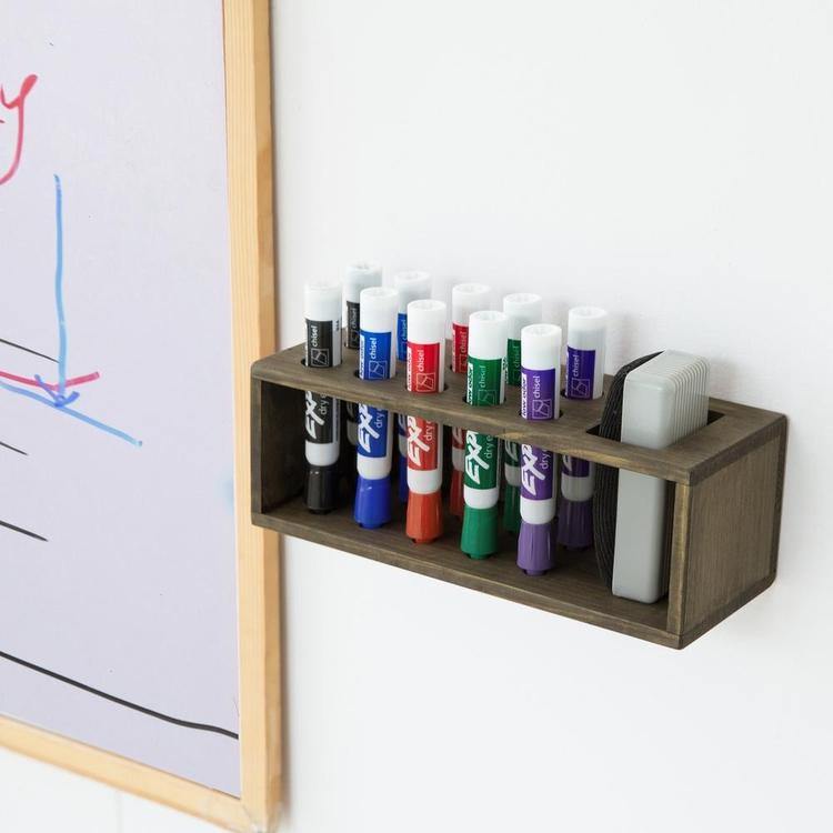 Rustic Wood Dry Erase Marker Holder - MyGift