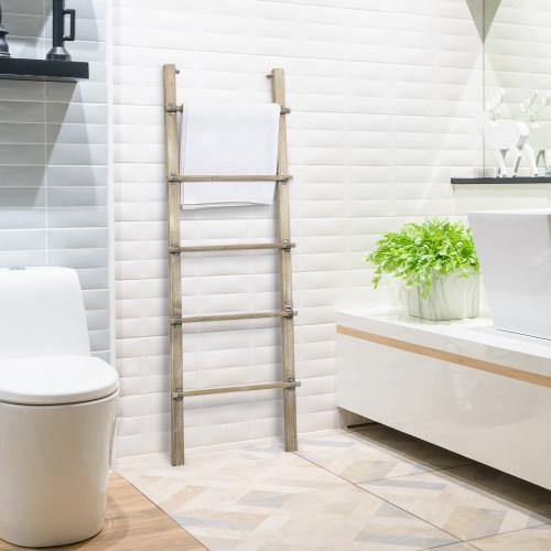 Distressed white blanket ladder hot sale