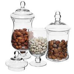 Small Clear Apothecary Jars, Set of 3 – MyGift