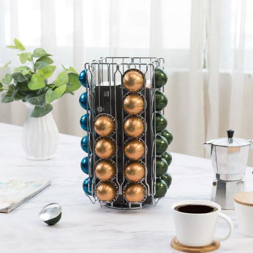 Stainless Steel Rotating Coffee Pod and Sleeve Organizer Rack - MyGift