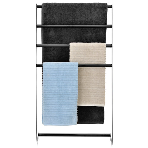 Freestanding Black Metal Towel Rack w/ 4 Tiers-MyGift