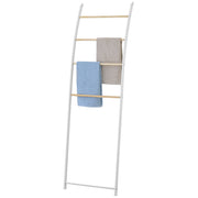 White Metal Bath Towel Ladder, Wall-Leaning-MyGift