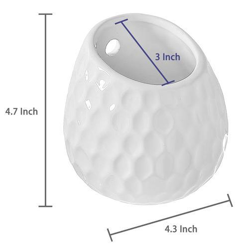 White Ceramic Golfball Design Hanging Mini Planter, Set of 3 - MyGift