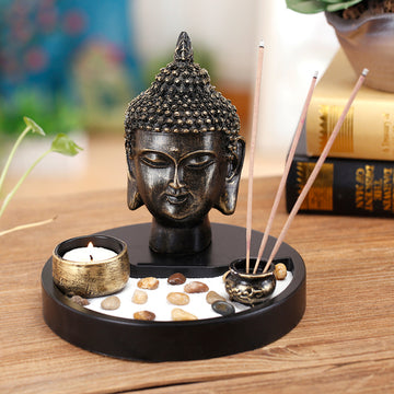 Zen Garden with Buddha Head Statue – MyGift