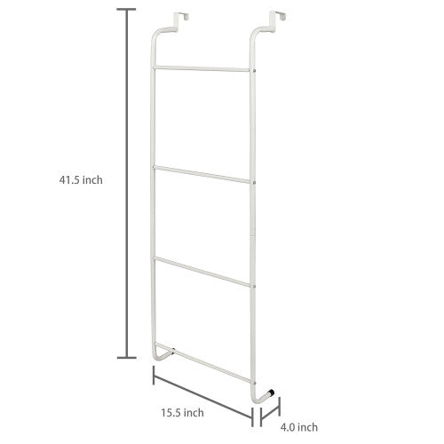 Space-Saving White Metal Over-The-Door Towel Rack-MyGift